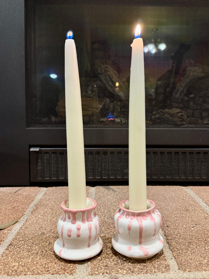 Bubblegum drip candle holders